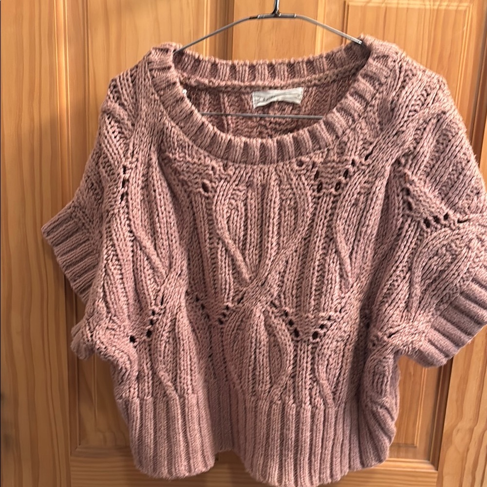 By Together Women's Ribbed Short Sleeve Sweater Top